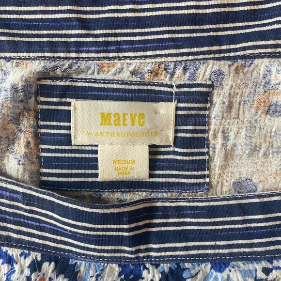 Anthropologie Maeve Blue Floral Tank/ Size Medium - Picture 4 of 9